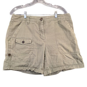Charter Club Women's Allison Fit Shorts Green Size 10 100% Cotton Pockets